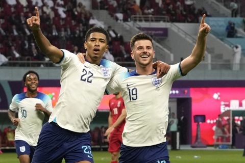 Οι Μπέλιγχαμ - Μάουντ πανηγυρίζουν το γκολ της Αγγλία επί του Ιράν | 21 Νοεμβρίου 2022
