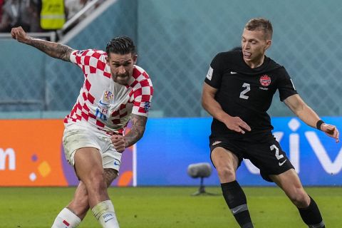 Ο Μάρκο Λιβάγια σκοράρει στον αγώνα Κροατία - Καναδάς