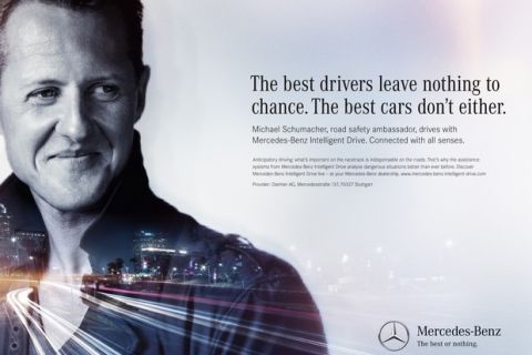 Mercedes-Benz Intelligent Drive campagne: Michael Schumacher, road safety ambassador, drives with Mercedes-Benz Intelligent Drive