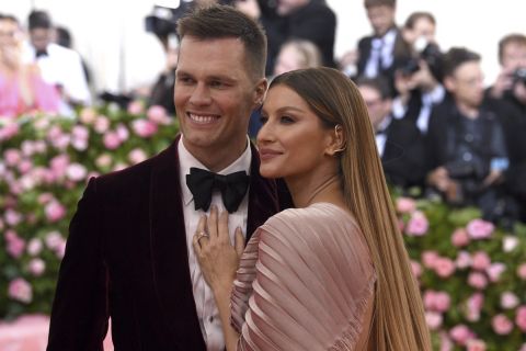 Tom Brady, left, and Gisele Bundchen attend The Metropolitan Museum of Art's Costume Institute benefit gala celebrating the opening of the "Camp: Notes on Fashion" exhibition on Monday, May 6, 2019, in New York. (Photo by Evan Agostini/Invision/AP)