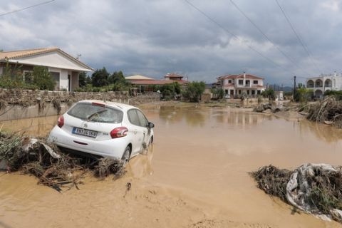 Στιγμιότυπο από την περιοχή Μπούρτζι της Εύβοιας την Κυριακή 9 Αυγούστου 2020. Η περιοχή επλήγη από καταστροφικές πλημμύρες το βράδυ του Σαββάτου 8/8.
(EUROKINISSI/ΣΩΤΗΡΗΣ ΔΗΜΗΤΡΟΠΟΥΛΟΣ)