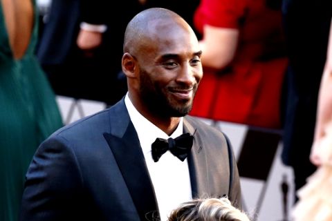 Kobe Bryant arrives at the Oscars on Sunday, March 4, 2018, at the Dolby Theatre in Los Angeles. (Photo by Eric Jamison/Invision/AP)