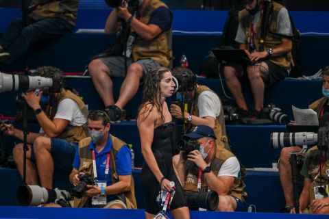 Η Άννα Ντουντουνάκη μετά την προσπάθειά της στους Ολυμπιακούς Αγώνες