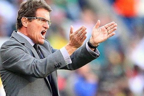 epa03097014 (FILE) Photo dated 27 June 2010 shows England head coach Fabio Capello gestures on the touchline during the FIFA World Cup 2010 Round of 16 match between Germany and England at the Free State stadium in Bloemfontein, South Africa. Fabio Capello has resigned as England manager with immediate effect, the Football Association said on 08 February 2012. The FA said that Capello stepped down in the wake of a dispute with the FA which last week removed the England team captaincy from John Terry. The Italian Capello, 65, was England manager since 2007.  EPA/NUNO VEIGA Please refer to www.epa.eu/downloads/FIFA-WorldCup2010-Terms-and-Conditions.pdf