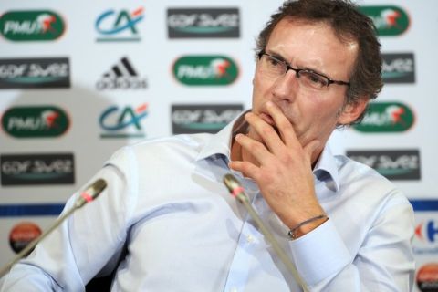 France coach Laurent Blanc speaks during a press conference on November 10, 2010 in Paris. Laurent Blanc included Barcelona defender Eric Abidal but left out Lyon midfielder Jeremy Toulalan from his 22-man squad for the friendly against England. France face England on November 17 in London and Abidal, who has not played for Les Bleus since their catastrophic World Cup campaign, has been given the nod following several solid performances on the left side for Barcelona.  AFP PHOTO FRANCK FIFE (Photo credit should read FRANCK FIFE/AFP/Getty Images)