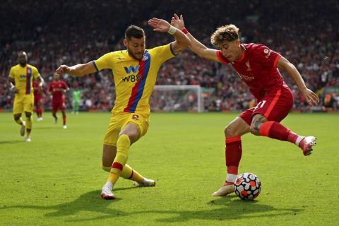 Ο Κώστας Τσιμίκας με τη φανέλα της Λίβερπουλ απέναντι στην Κρίσταλ Πάλας σε ματς της Premier League | 18 Σεπτεμβρίου 2021
