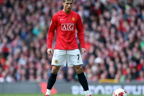 Football - Manchester United v Liverpool - Barclays Premier League - Old Trafford - 08/09 - 14/3/09
Manchester United's Cristiano Ronaldo prepares to take a free kick
Mandatory Credit: Action Images / Carl Recine

NO ONLINE/INTERNET USE WITHOUT A LICENCE FROM THE FOOTBALL DATA CO LTD. FOR LICENCE ENQUIRIES PLEASE TELEPHONE +44 (0) 207 864 9000.
