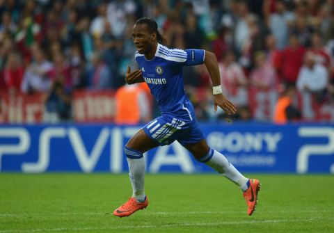 MUNICH, GERMANY - MAY 19:  Didier Drogba of Chelsea celebrates after scoring the winning penalty during UEFA Champions League Final between FC Bayern Muenchen and Chelsea at the Fussball Arena München on May 19, 2012 in Munich, Germany.  (Photo by Lars Baron/Bongarts/Getty Images)
