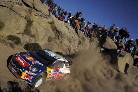 VILLA CARLOS PAZ, ARGENTINA - MAY 27:  Sebastien Loeb of France and Daniel Elena of Monaco compete in their Citroen Total WRT Citroen DS3 WRC during Day 1 of the WRC Rally Argentina  on May 27, 2011 in Villa Carlos Paz, Argentina.  (Photo by Massimo Bettiol/Getty Images)
