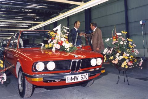 First automobile runs of production line 1973 (BMW 5 Series E12)