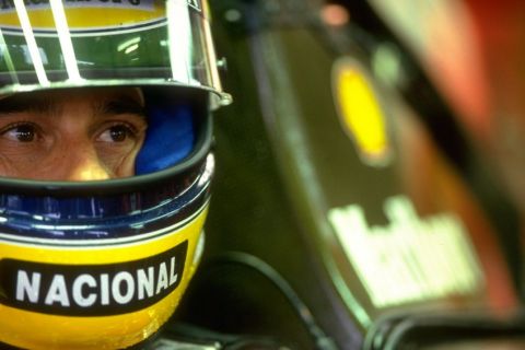1992:  Portrait of McLaren Honda driver Ayrton Senna of Brazil before the Belgian Grand Prix at the Spa circuit in Belgium. Senna finished in fifth place after gambling to stay on slicks. \ Mandatory Credit: Pascal  Rondeau/Allsport