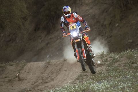 Toby Price (AUS) of Red Bull KTM Factory Team races during stage 13 of Rally Dakar 2018 from San Juan to Cordoba, Argentina on January 17, 2018.