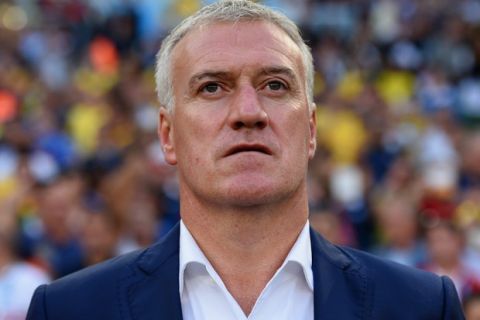 RIO DE JANEIRO, BRAZIL - JUNE 25:  Head coach Didier Deschamps of France looks on during the 2014 FIFA World Cup Brazil Group E match between Ecuador and France at Maracana on June 25, 2014 in Rio de Janeiro, Brazil.  (Photo by Matthias Hangst/Getty Images)