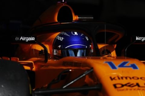 Bahrain International Circuit, Sakhir, Bahrain.
Saturday 7 April 2018.
Fernando Alonso, McLaren MCL33 Renault. 
Photo: Glenn Dunbar/McLaren
ref: Digital Image _31I3834