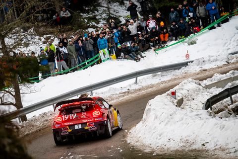Sebastien Ogier (FRA) Julien Ingrassia (FRA) of team Citroen Total WRT is seen racing on special stage 13 during the World Rally Championship Monte-Carlo in Gap, France on January 27, 2019 // Ivo Kivistik / Red Bull Content Pool  // AP-1Y8PPF2RW1W11 // Usage for editorial use only // Please go to www.redbullcontentpool.com for further information. // 