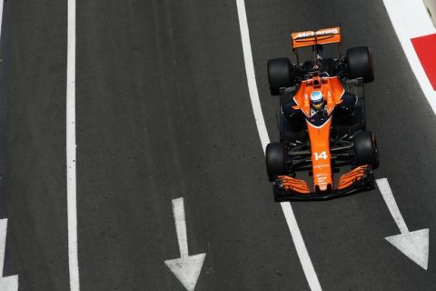 Baku City Circuit, Baku, Azerbaijan.
Friday 23 June 2017.
Fernando Alonso, McLaren MCL32 Honda.
Photo: Charles Coates/McLaren
ref: Digital Image DJ5R2725