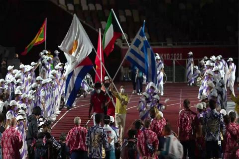 Η είσοδος της Ελλάδας και της Κύπρου στην τελετή λήξης των Παραολυμπιακών Αγώνων