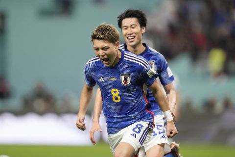 Ο Ρίτσου Ντόαν πανηγυρίζει γκολ του στο ματς μεταξύ της Γερμανίας και της Ιαπωνίας