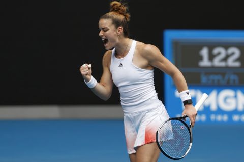 Η Μαρία Σάκκαρη σε στιγμιότυπο από αγώνα της στο Australian Open