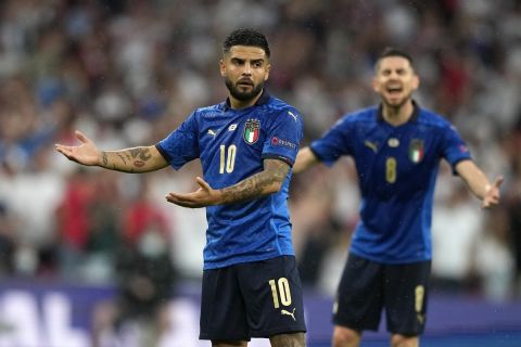 Ο Λορέντσο Ινσίνιε με τη φανέλα της εθνικής Ιταλίας στον τελικό του Euro 2020 κόντρα στην Αγγλία | 11 Ιουλίου 2021