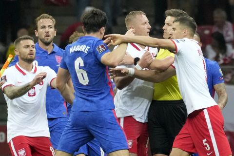 Στιγμιότυπο από την αναμέτρηση της Πολωνίας με την Αγγλία για τον 9ο προκριματικό όμιλο της ευρωπαϊκής ζώνης του Παγκοσμίου Κυπέλλου 2022 στο Ολυμπιακό Στάδιο | Τετάρτη 8 Σεπτεμβρίου 2021