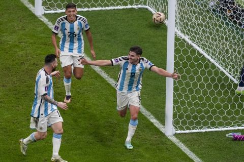 Ο Άλβαρεζ πανηγυρίζει το γκολ του στο Αργεντινή - Κροατία | 13 Δεκεμβρίου 2022