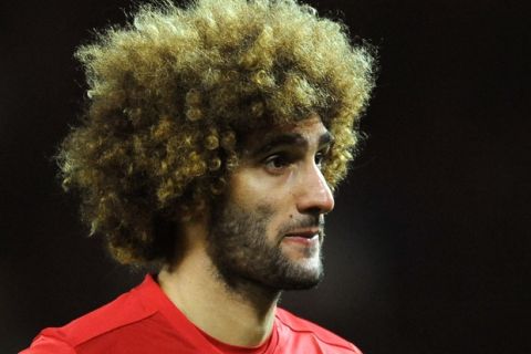 Manchester Uniteds Marouane Fellaini during the English Premier League soccer match between Manchester United and Sunderland at Old Trafford in Manchester, England, Monday, Dec. 26, 2016. (AP Photo/Rui Vieira)
