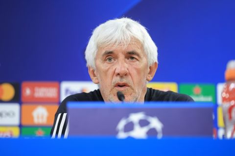 Ο προπονητής του Παναθηναϊκού, Ιβάν Γιοβάνοβιτς, κατά τη διάρκεια της συνέντευξης Τύπου για τον αγώνα με την Μπράγκα | Τρίτη 22 Αυγούστου 2023