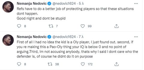 Νέο tweet Νέντοβιτς για Νικολαΐδη: "Δεν αφορά Παναθηναϊκό & Ολυμπιακό, φυσικά δεν το έκανε επίτηδες"