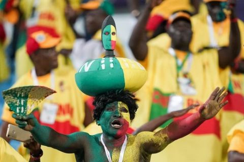 July 2, 2019: !! Benin fans celebrating advancing from the group during the 2019 African Cup of Nations match between Benin and Cameroon at the Ismailia Stadium in Ismailia, Egypt. /CSM. Benin v Cameroon - 2019 African Cup of Nations PUBLICATIONxINxGERxSUIxAUTxONLY - ZUMAc04_ 20190702_zaf_c04_031 Copyright: xUlrikxPedersenx  