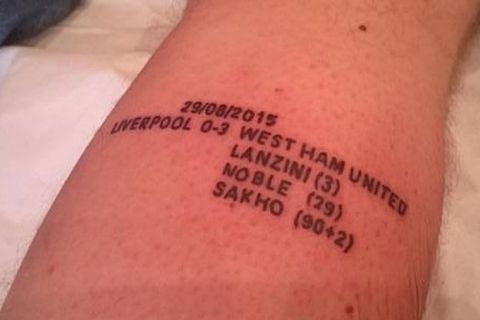 Έκανε τατουάζ το 0-3 στο Λίβερπουλ - Γουέστ Χαμ!