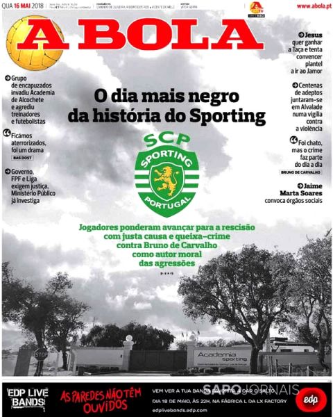 "Μαύρα" πορτογαλικά πρωτοσέλιδα για την επίθεση στους παίκτες της Σπόρτινγκ