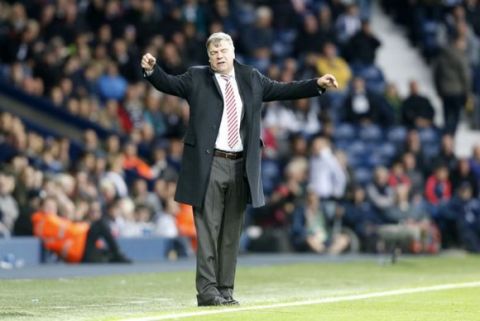 Sunderland's  Manager  Sam Allardyce shows his frustration during the Barclays Premier League match between West Bromwich Albion and Sunderland AFC played at The Hawthorns, West Bromwich, on October 17th 2015