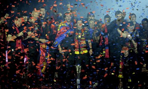 Η Μπαρτσελόνα πανηγυρίζει την κατάκτηση της EuroLeague το 2010 στο Παρίσι
