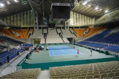 Το κλειστό του ΟΑΚΑ άλλαξε μορφή ενόψει Davis Cup
