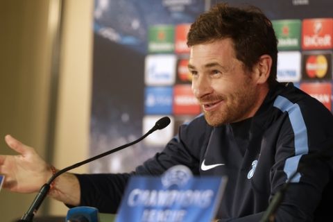 Coach of Zenit Andre Villas Boas speaks during a press conference, Monday, Dec. 8, 2014, in Monaco. AS Monaco will play Zenit St. Petersburg, in a Champions League group C soccer match in Monaco on Tuesday. (AP Photo/Lionel Cironneau)