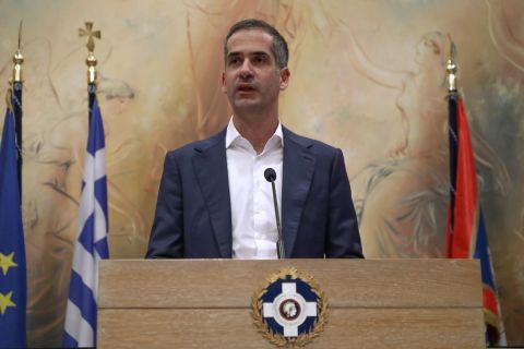 Ο Δήμαρχος Αθηναίων Κώστας Μπακογιάννης κατά τη συνέντευξη Τύπου για τη Διπλή Ανάπλαση | 24 Φεβρουαρίου 2022