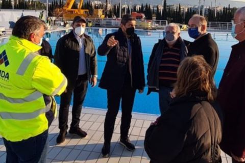 Ο Λευτέρης Αυγενάκης στο Ολυμπιακό Κέντρο Υγρού Στίβου