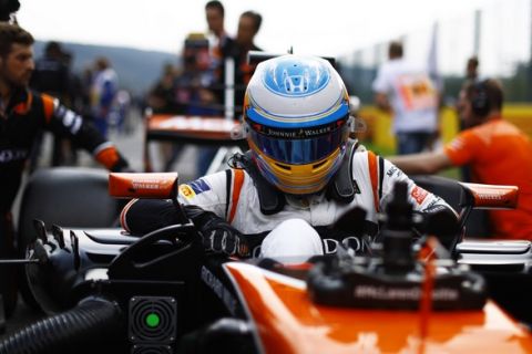 Spa Francorchamps, Belgium. 
Sunday 27 August 2017.
Fernando Alonso, McLaren, on the grid.
Photo: Steven Tee/McLaren
ref: Digital Image _R3I1331
