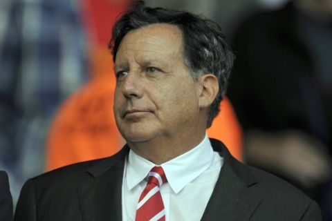 Chairman of Liverpool FC Tom Werner during their English Premier League soccer match at Anfield in Liverpool, England, Sunday Aug. 26, 2012. (AP Photo/Clint Hughes)  