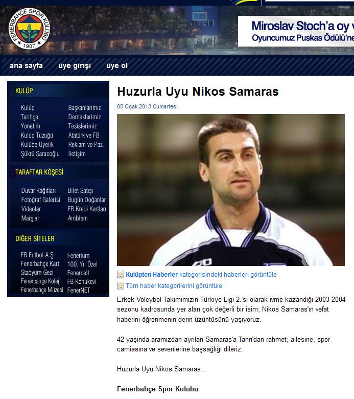 “Huzurla Uyu Nikos Samaras”