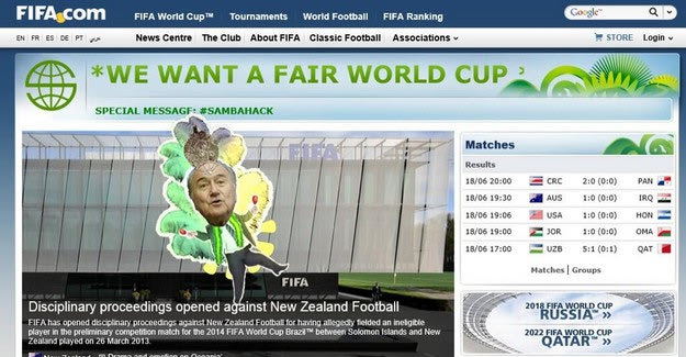 Θύμα χάκερ, η ιστοσελίδα της FIFA