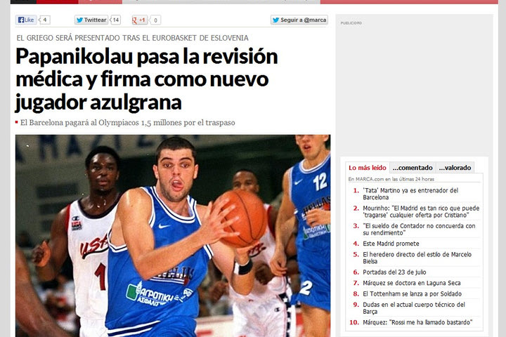 Επική γκάφα της Marca με Παπανικολάου