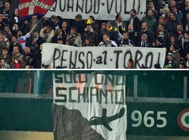 Tα πανό της ντροπής στο Γιουβέντους-Τορίνο