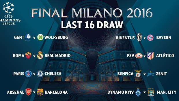 Κλήρωση Champions League: Γιούβε-Μπάγερν, με Μπαρτσελόνα η Άρσεναλ!
