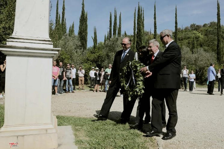 Φόρος τιμής στον Πιέρ ντε Κουμπερτέν από τον πρόεδρο της ΔΟΕ
