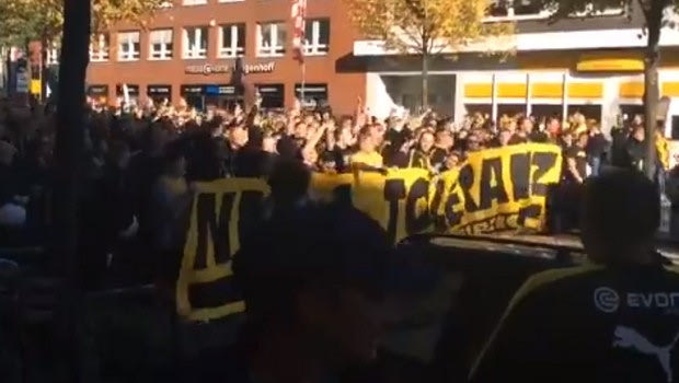 Πορεία των οπαδών της Ντόρτμουντ κατά της Λειψίας