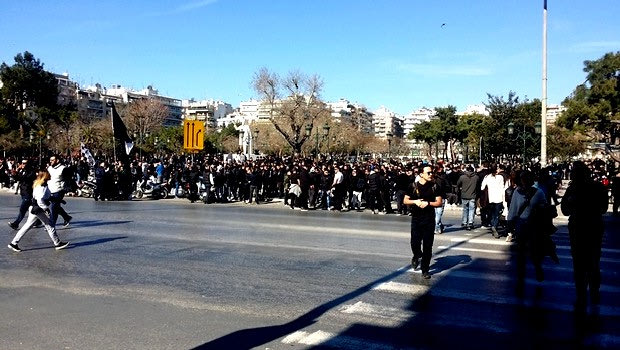 Συλλαλητήριο των οπαδών του ΠΑΟΚ στην Αριστοτέλους