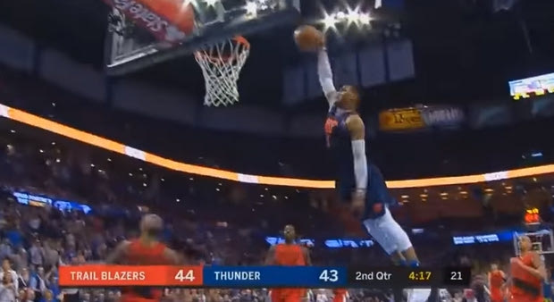 Τρομερό Blooper: Αστόχησε σε ελεύθερο κάρφωμα ο Westbrook!