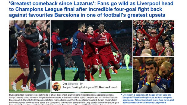 Daily Mail: “Η σπουδαιότερη ανάσταση μετά τον Λάζαρο”!